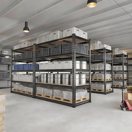 Storage Shelves, 2450LBS Heavy Duty Shelves for Garage Storage, 5-Tier Adjustable Boltless Metal Storage Shelf for Kitchen Warehouse Utility Room, 30" Wx12 Dx62 H, Black - size: 30"Wx12"Dx62"H