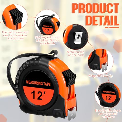 Copkim 50 Pieces 12 Ft Tape Measure Retractable Bulk,Orange - color: Orange