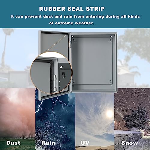 Waterproof Electrical Enclosure 12 x 8 x 6'', Outdoor Electrical Box Weatherproof, Electrical Junction Box with Reinforced Lock - size: 12 x 8 x 6''