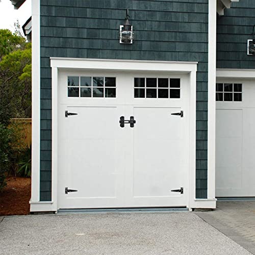 Barn Gate Latch Hardware Kit,2 Latch+4 Hinges,Stainless Steel Black