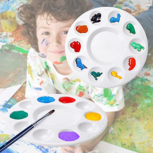 Hutou 6 Pack Paint Tray Palettes, Round, White - color: 6 Pack