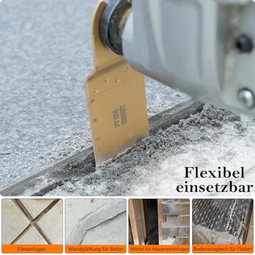 5PCS Carbide Grout Removal Blades,Flush Cutting Oscillating Saw - color: Carbide-Grit Edge