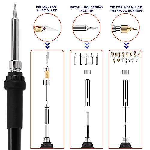2 IN 1 Wood Burning Kit 100W with 2 Wood Burning Pens & 165 Pcs Pyrography - color: 165 PCS 2-IN-1 Wood Burning Tools