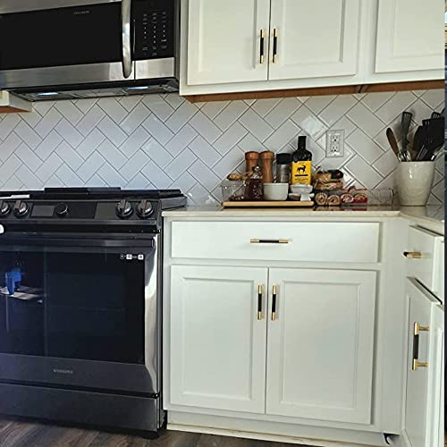 30 Pack 5 Inch 128 mm Knurled Cabinet Handles Cabinet Pulls Aluminum Handles Knurled Drawer Pulls Gold and Black Oxidation Finish with Diamond Pattern 6.2" Length (5" Hole Center) - color: Gold Black, size: 5 Inch