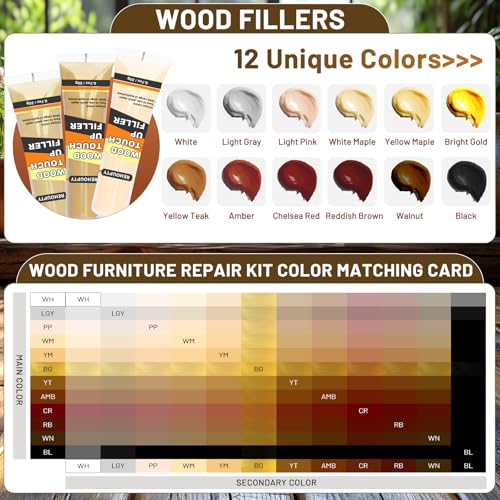 Wood Furniture Repair Kit, Large Capacity Kit for Scratch, Cracks, Holes