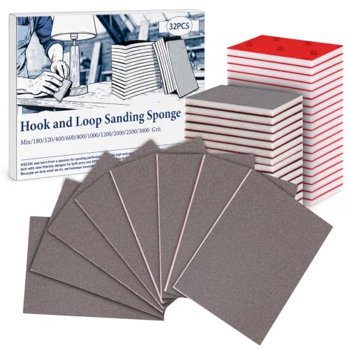 32 PCS 1000 Grit Sanding Sponge, Soft and Flexible Sandpaper Block - style: 32Pcs 1000Grit