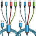 4 in 1 Charging Cable, Mulit Charging Cable for Multiple Devices, 2Pack 5FT - color: Red&Black