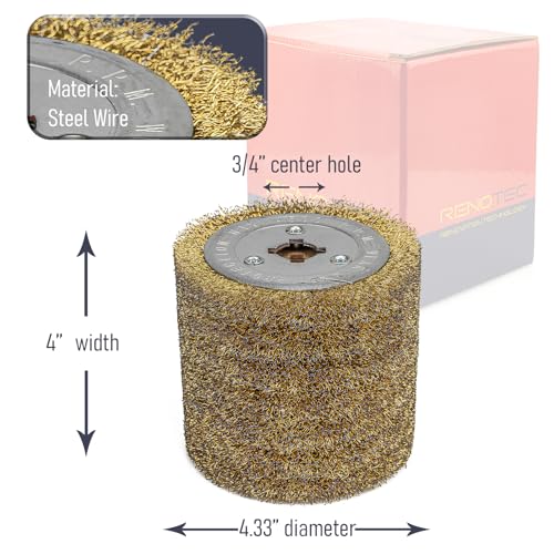 Steel Wire Drum, Copper Plating 0.3mm Wire, 4.33" x 4", 110x100mm, Heavy Rust Removal, for Burnishing Polishing Machine - style: Steel Wire Drum