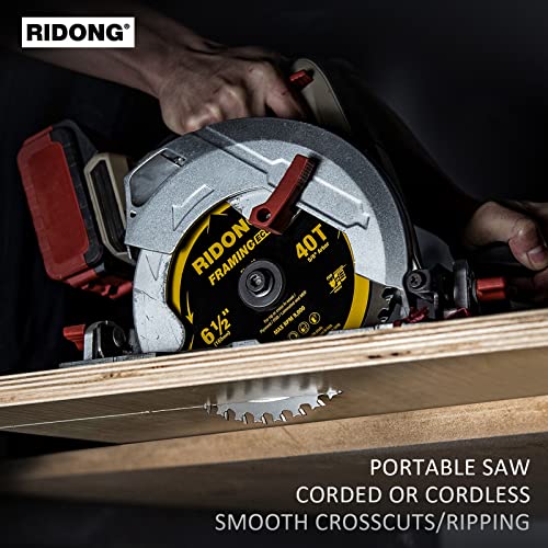 6-1/2 Inch 40 Tooth Circular Saw Blade with 5/8 Inch Arbor ATB Finishing for Wood Cutting(10-Packs) - size: 6-1/2" 40T (10 packs)