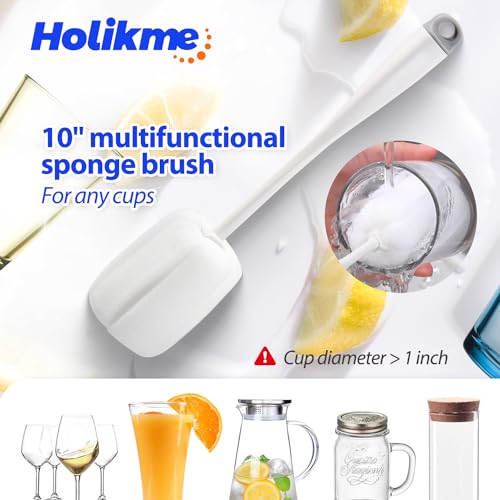 Holikme Bottle Brush Tube Cleaning Lab Set with Long Handle,White - color: White