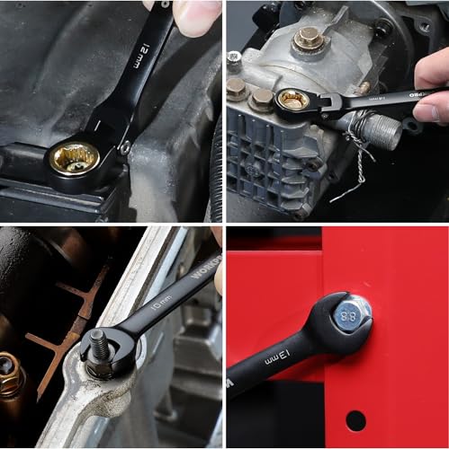 WORKPRO 8-piece Ratcheting Combination Wrench Set, Metric & Anti-Slip Tooth - size: Metric, style: Anti-Slip Tooth