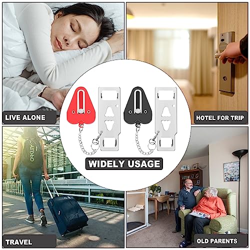 Portable Door Lock,2 Pack Heavy Duty Hotel Travel Door Lock for Additional Safety and Privacy for Hotel,Apartment, Home, Bedroom, School and Prevent Unauthorized Entry
