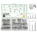 116Pcs M6 M8 M10 Screw Set Metric Bolt Assortment 304 Stainless Steel Nuts and Bolts Set Flat & Spring Washers Hex Head Cap Screws Bolts and Nuts Kit Includes 6 Common Sizes Fully Thread - size: M6 M8 M10-116Pcs