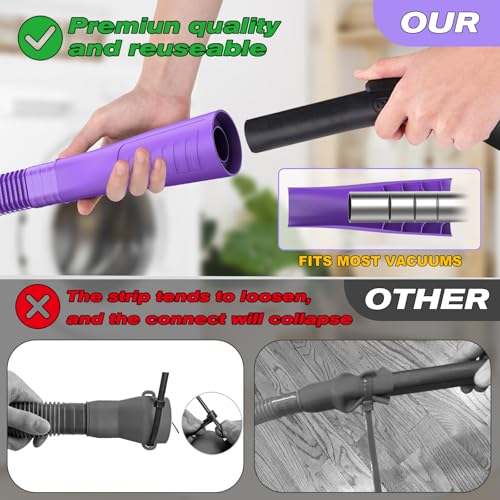 Sealegend 2 PCS Dryer Vent Cleaner Kit, Dryer Lint Vacuum Attachment&Brush - color: Purple