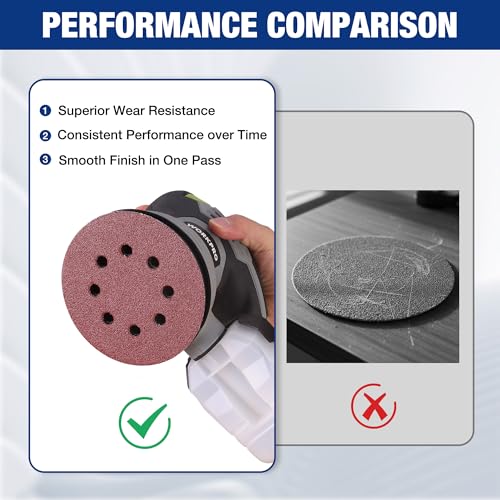 WORKPRO Sanding Discs, 5-Inch 60 Grit 8-Hole Hook and Loop, 150 Pack - style: 150PCS 5 Inch 60 Grit