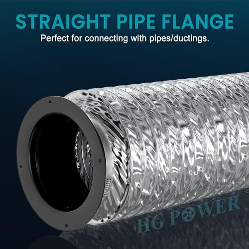 4 Inch Duct Connector, HG Power 100mm Plastic Straight Pipe Flange for 4" Ducting Pipes Hoses Heating Cooling HVAC Ventilation Use, Black - size: 4 Inch