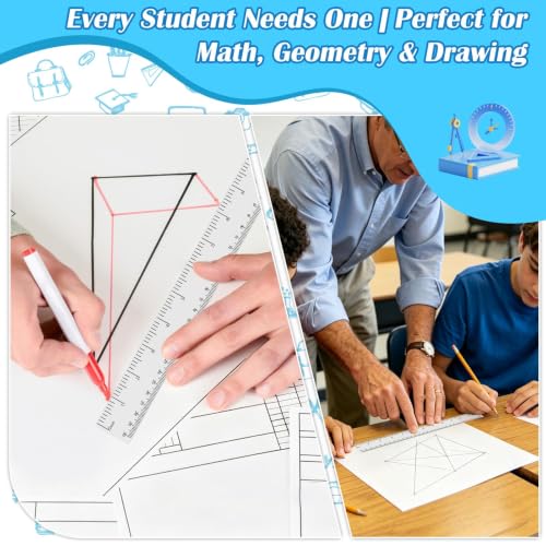 36 Pack 12" Clear White Plastic Rulers, Back to School Measuring Supplies - color: White