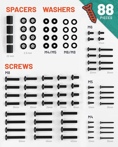 ECHOGEAR Universal TV Mount Hardware Pack - Replacement Hardware Mounting Kit for TVs up to 80" - Includes M4, M5, M6 & M8 Screws