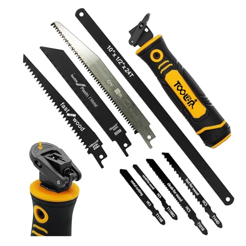8-In-1 Multi Blades Hand Saw, Drywall, Hacksaw, Jab Saw & Wood Cutter Tool - color: 8-in-1 Yellow