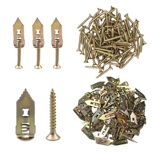 200 Pcs Self Drilling Drywall Anchors and Screws Kit，No Drill Or Holes in Wall, Wall Anchor for Hanging TV Shelf Straps Cabinet (100pcs0.47 x 1.18Inch,100pcs0.47 x 1.57 Inch)