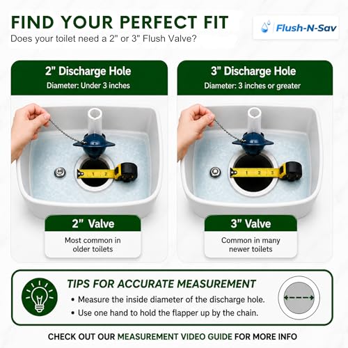 2 - Inch Flapper & Chain Eliminator Quick Connect Valve Conversion Kit & Overflow Water Conservator With Handle - Easy Install Without Tools - size: 2 - Inch, style: Standard Handle