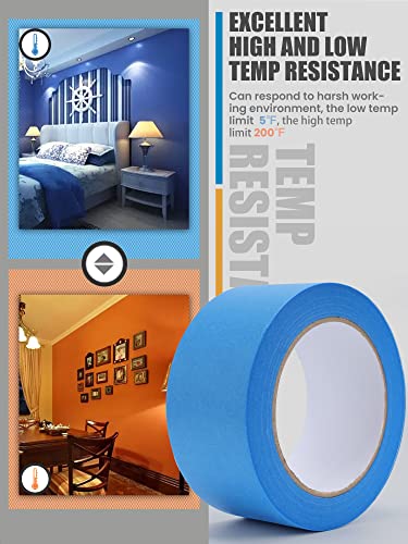 Lichamp Blue Painters Tape, 2 Bulk Pack 1.9 inch by 55 Yards Paper Tape | By 55 Yards Paper Tape, Blue Tapes for Crafts Arts