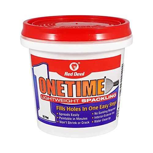 Red Devil 0542 ONETIME Lightweight Spackle Wall Repair, Spackling for Holes Drywall, 1/2 Pint, White, 8 Ounce, Made in USA - size: Pack of 1, style: 1/2 Pint