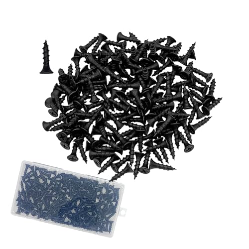 150PCS Wood Screws, #8 x 3/4 Inch Black Wood Screws, Drywall Screws, Flat Head Wood Screws, Screws for Furniture, Woodworking (#8 x 3/4") - size: #8 x 3/4" - 150PCS
