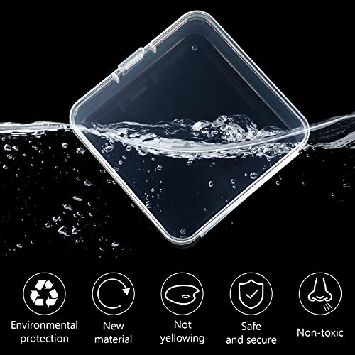 Jetec 6 Pieces Small Clear Plastic Storage Box, 2.9 x 2.9 x 1 Inch - size: 2.9 x 2.9 x 1 Inch