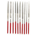 AUEAR, Set of 10 Pack Mini Diamond Needle File Barrette Crossing Knife Equaling Warding Square Three Round Tapered Half for Jewelers Glass Metal Wood
