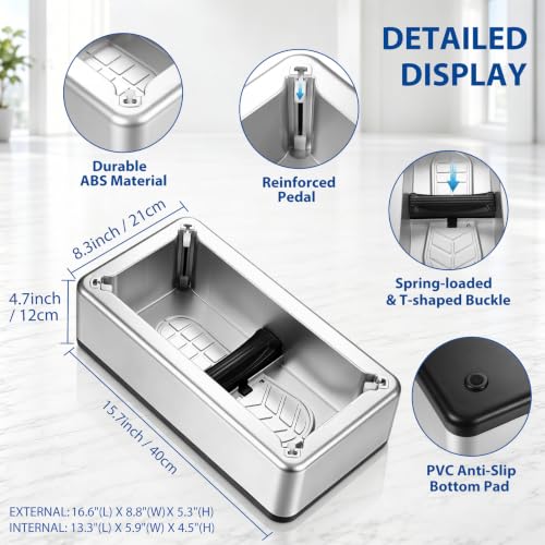 Wesiti 2 Pack Automatic Shoe Cover Dispenser with 200 Covers, Silver