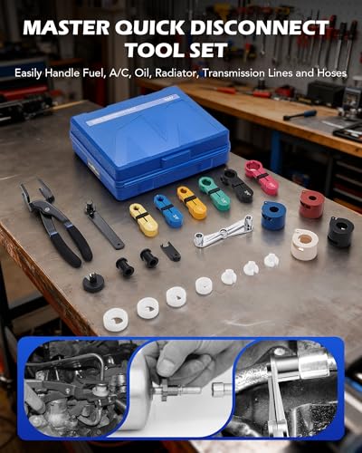 OMT 26Pc Quick Disconnect Tool Kit, Auto Fuel AC & Transmission Lines - color: Blue