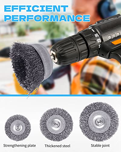 Rocaris 24 PCS Wire Wheel Brush Set for Drill with 1/4-Inch Hex Shank