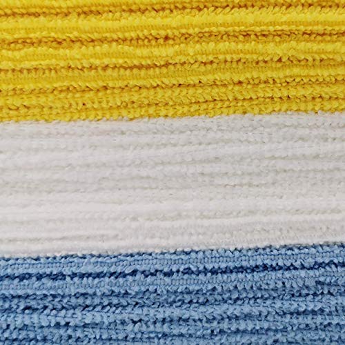 Amazon Basics Microfiber Cleaning Cloths, Ultra Absorbent, Lint Free, Streak Free, Non-Abrasive, Reusable and Washable, 16" x 12", Blue/White/Yellow, Pack of 24 - color: Blue/White/Yellow, size: 24-Pack
