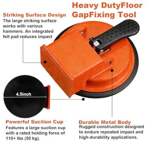Floor Gap Fixer Tool, Heavy Duty Laminate Flooring Repair Tool with Enhanced Vacuum Suction Cup, Professional Plank Puller for Smooth Surface Wood Tile Hardwood Floor Gaps
