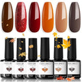 modelones Fall Gel Nail Polish Set 6 Colors, Brown Burnt Orange Burgundy - color: A A A1 Orange Burgundy