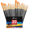 AROIC Acrylic Paint Brush Set, 2 Packs / 20 pcs Nylon Hair Brushes - size: 20pcs-blue