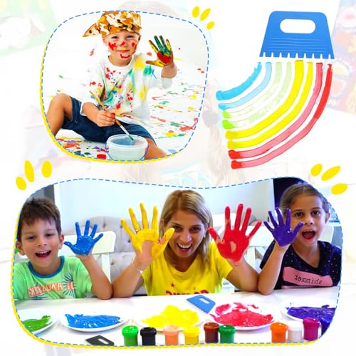 Textured Art Tools, 4 Pcs with 4 Colors & Texture Designs Plastic Flexible Spreader Tool for Plaster Paint Scraper, DIY Graffiti Oil Painting, Plaster Art Pottery Scraper (Multicolor)