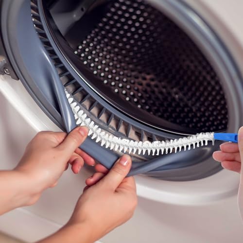 JIEYAO 2 Pack Flexible Drain Cleaning Tools, 23.6inch Bendable Long Drain Brush with Nylon Bristles Rust-Resistant Sink Unblocker Tool for Toilet Kitchen Shower Sewer Tub Hair Clogs