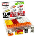 Wago 2773 Wall Nuts 45pc Push-in Wire Connector Assortment Kit with Case | Splicing for Solid and Stranded Electrical Conductors | 2773-402, 2773-403, 2773-404, 2773-405, 2773-406, 2773-408 - size: 45pc Kit
