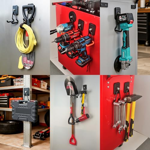 Heavy Duty Magnetic Hook, Large Utility Storage Magnetic Garage Hooks, Strong Magnet Hooks for Hanging Power Tool Hose Drill Metal Cart in Garden Workshop Kitchen (4Pack) - style: 2.24 INCH*3.07 INCH 4 PACK PRO