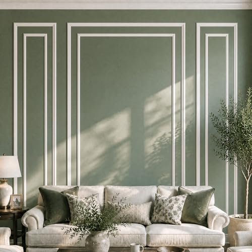 SMARTSTANDARD Pre Cut Wall Molding Kit for Accent, 3 Set Bilinear Frame - color: White: Style 2