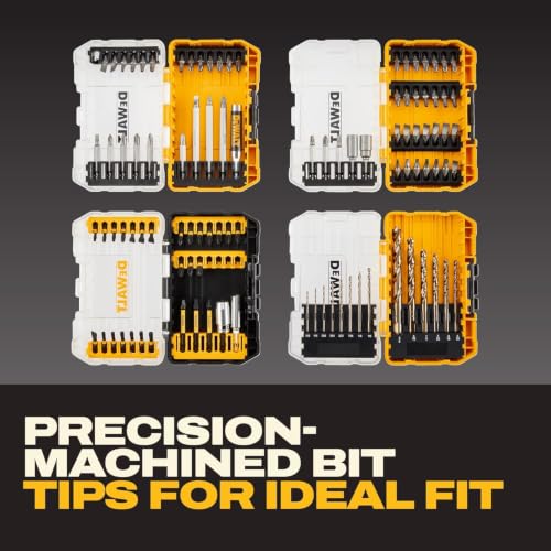 DEWALT Screwdriver Bit Set, 100 Pc Impact Driver Bit Set with Drill Bits, Magnetic Holder and Nut Drivers, FlexTorq Impact Ready, ToughCase Included (DWA2FTS100) - size: One Size