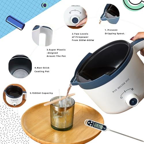 Wax Melting Pot Kit with Digital Scale(No Battery), Heat Gun, Thermometer - size: Wax Melting Pot Kit 4pcs