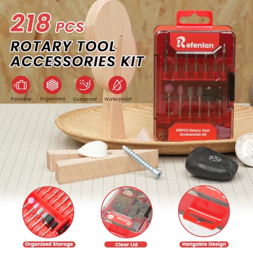 218PCS Rotary Tool Accessories Kit, 1/8" Rotary Tool Attachments