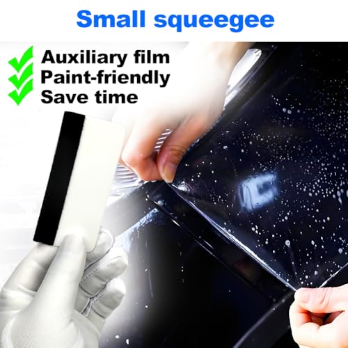 Black Felt Edge Squeegee Tool,Car Vinyl Film Wrapping Decal Glass Window Tint,Wallpaper Sticker Installation Spatula, Patching Putty Paint Flexible Small Plastic Scraper(White 10Pcs) - size: White 10PCS
