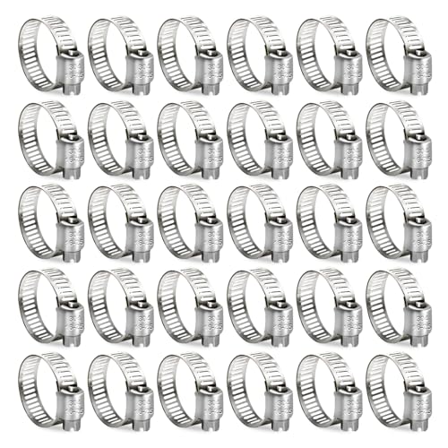 Hose Clamp, 30PCS Fuel Line Clamp, 5/8" to 1"(16-25mm) Radiator Hose Clamps - size: 16-25mm