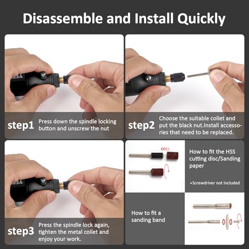 Cordless Rotary Tool, 3.7V Li-Ion 3 Speed Electric DIY Mini Polisher Kit with LED Screen, 72 Pieces Accessories USB Cordless Multi-Tool, Great for Light Small DIY Work