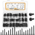 VIGRUE 425PCS #6#8 Black Wood Screw Set, Black Oxide 304 Stainless Steel Phillips Pan and Flat Head Self Tapping Screws Assortment Kit, Length 1/2" to 1-1/2" - style: 425PCS #6#8 Pan Head & Flat Head