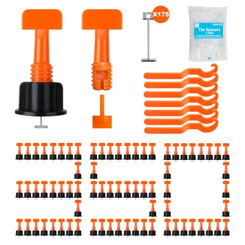 Storystore 350PCS Tile Leveling System Kit, 1/16 Inch Tile Spacers - size: 350pcs